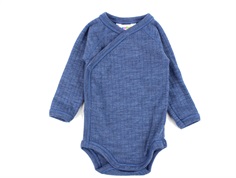 Joha blue wrap-around bodysuit merino wool